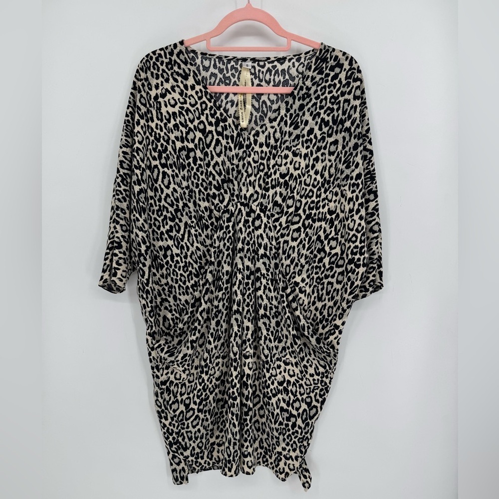 Anthropologie Uncle Frank Women's Leopard Print Dress W/Front Pockets Size Small